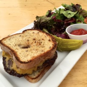 Gluten-free burger sandwich from Bavaria Bierhaus
